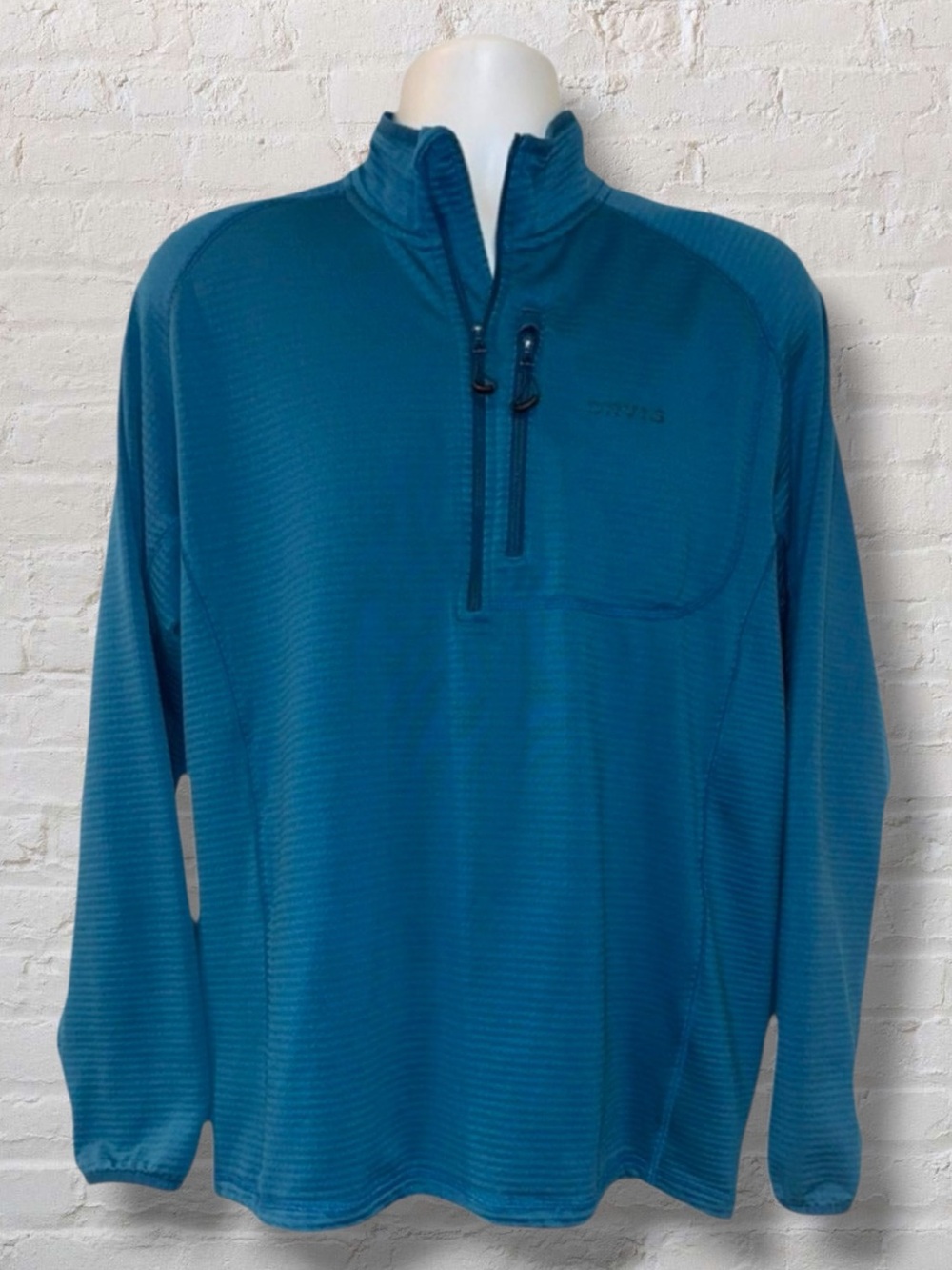 Orvis Men’s Quarter-Zip Pullover Blue Performance Sweater Size M